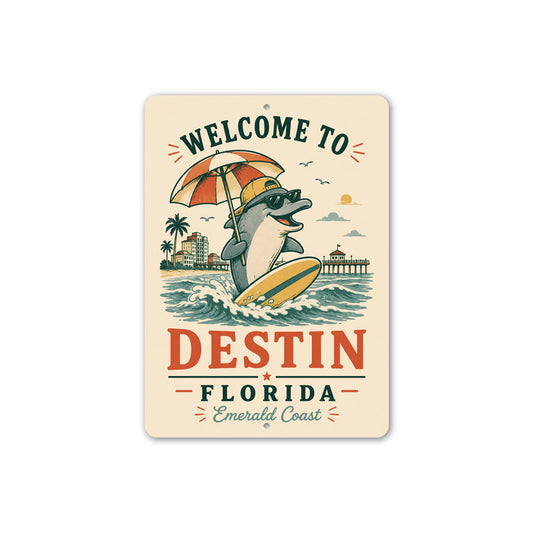 Welcome to Destin FL Dolphin Sign