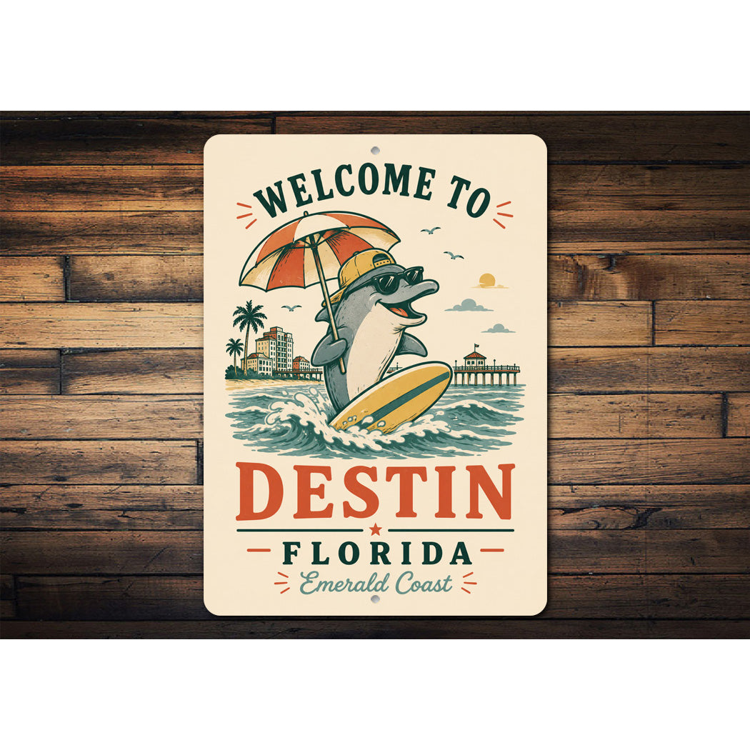Welcome to Destin FL Dolphin Sign