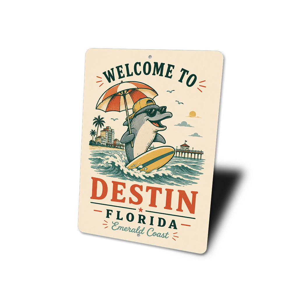 Welcome to Destin FL Dolphin Sign