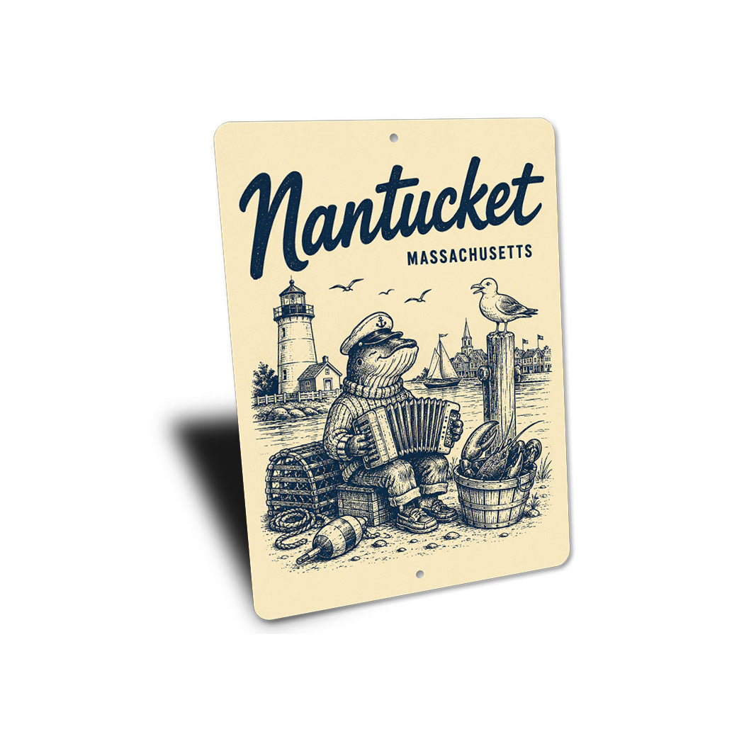 Nantucket Lobster and Whale Sign