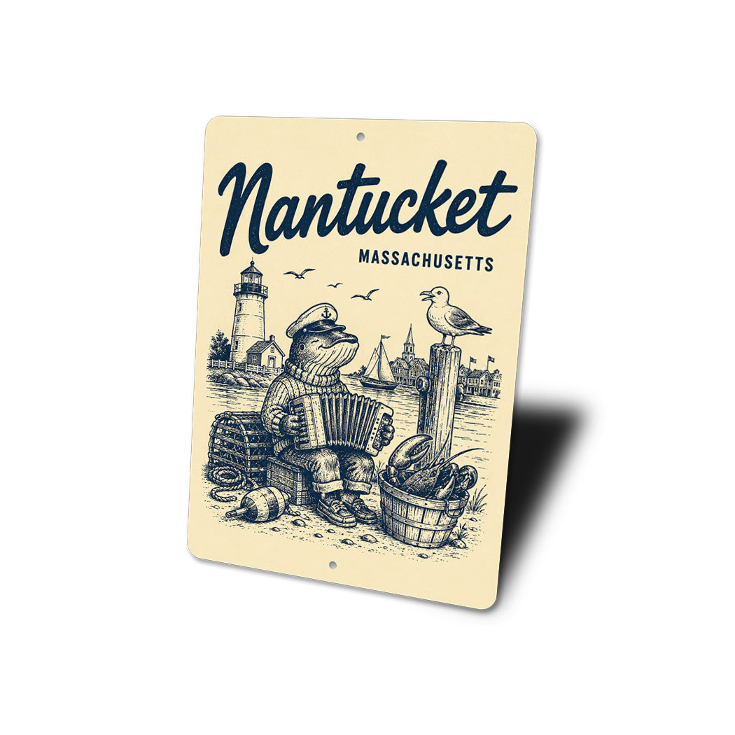 Nantucket Lobster and Whale Sign