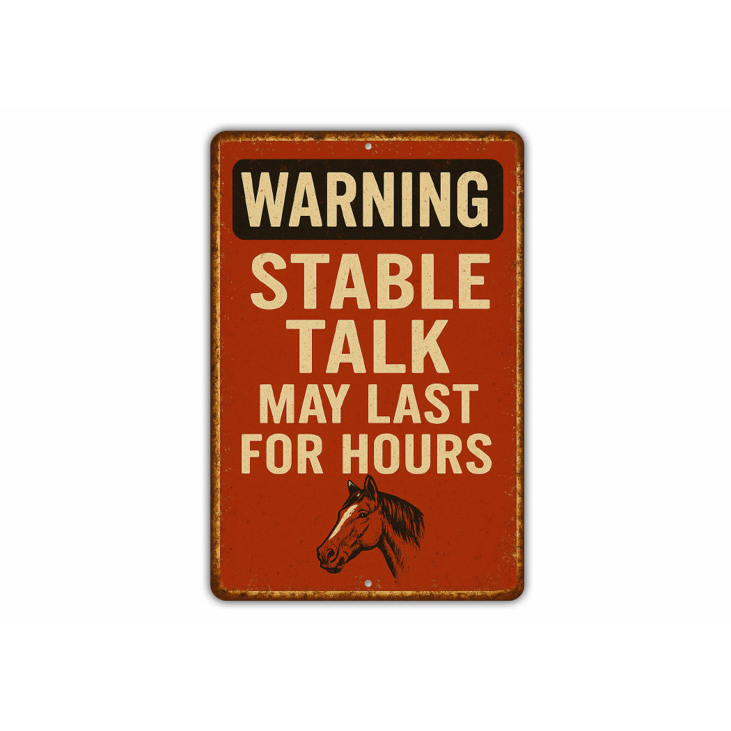 Stable Talk Funny Horse Stall Equestrian Rustic Sign