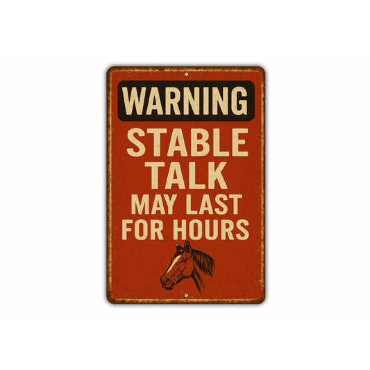 Stable Talk Funny Horse Stall Equestrian Rustic Sign