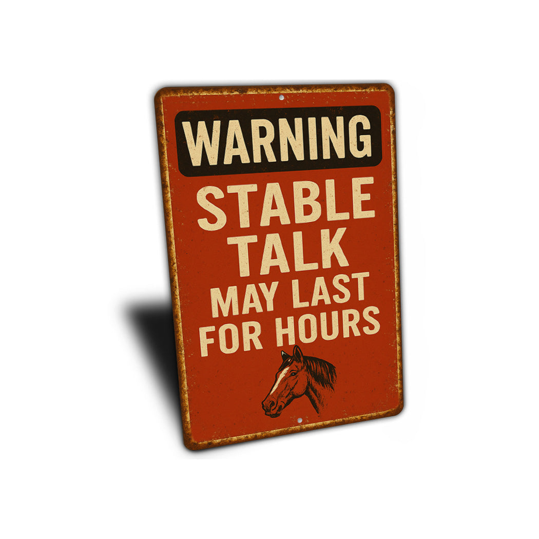 Stable Talk Funny Horse Stall Equestrian Rustic Sign