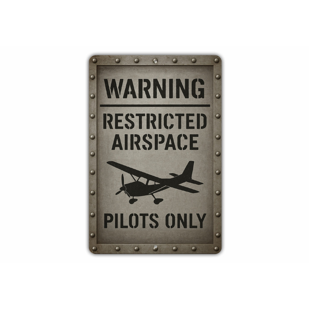 Warning Restricted Airspace Pilots Only Sign