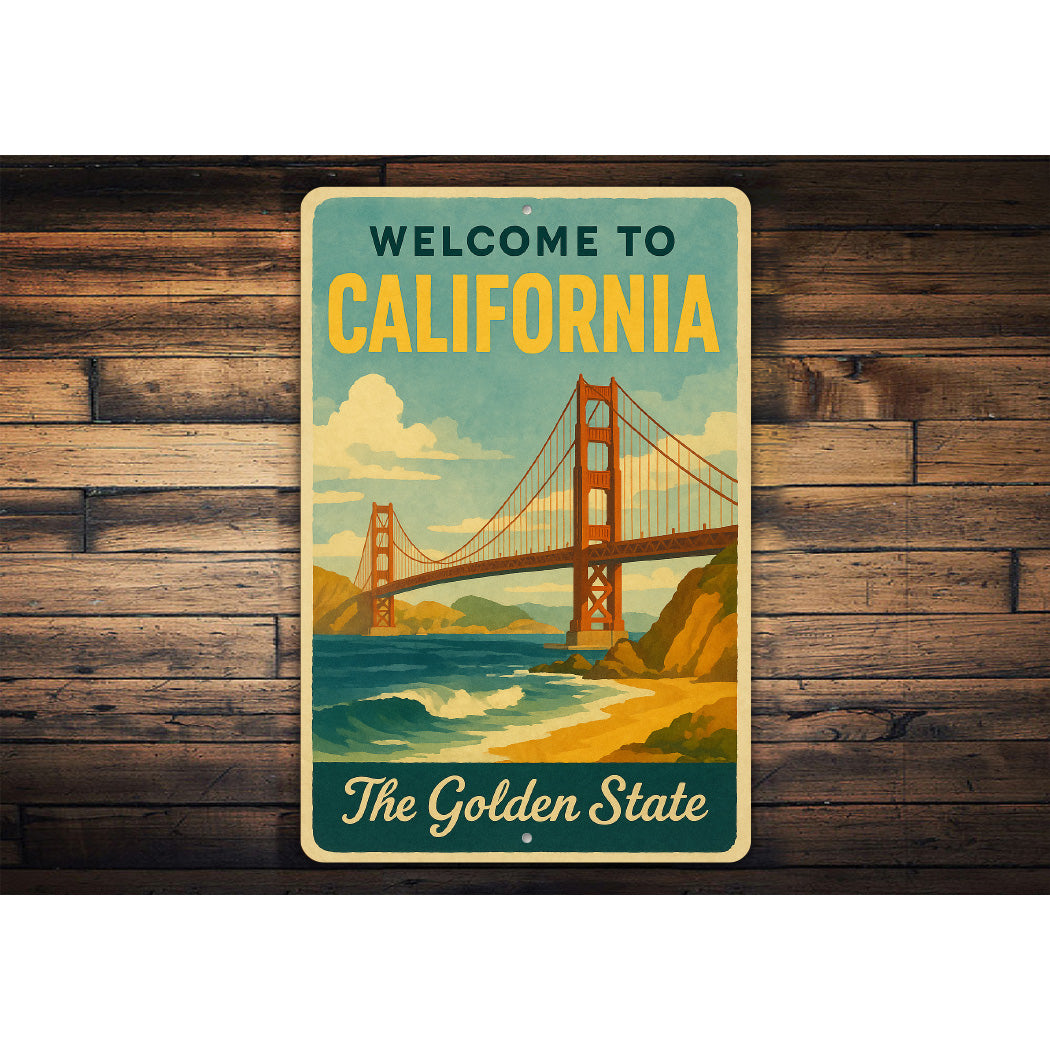 Welcome To California Golden State Sign