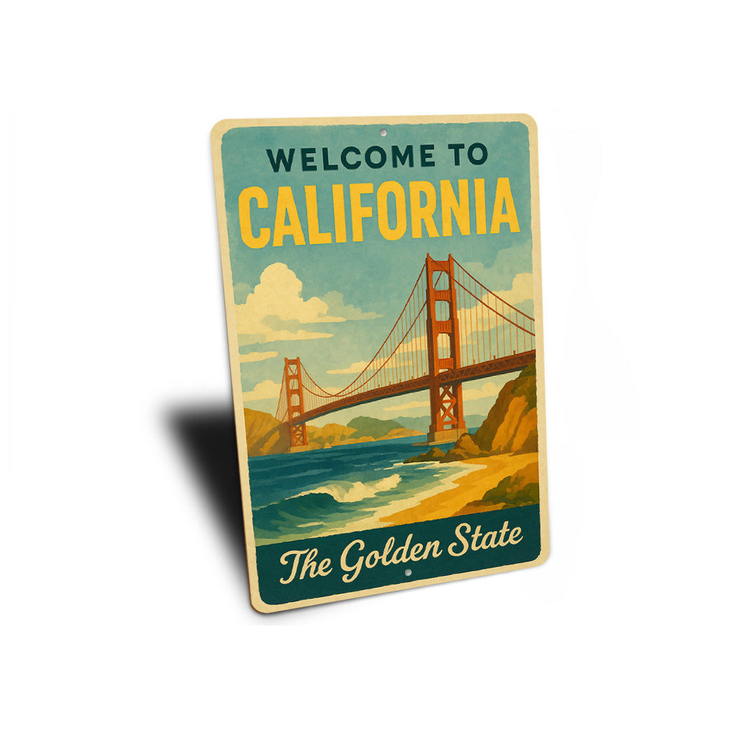 Welcome To California Golden State Sign