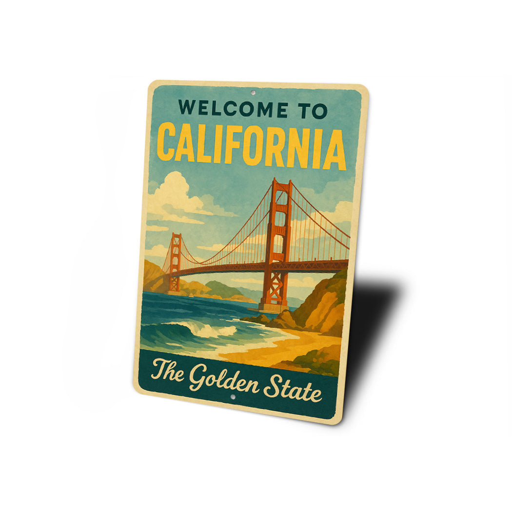 Welcome To California Golden State Sign