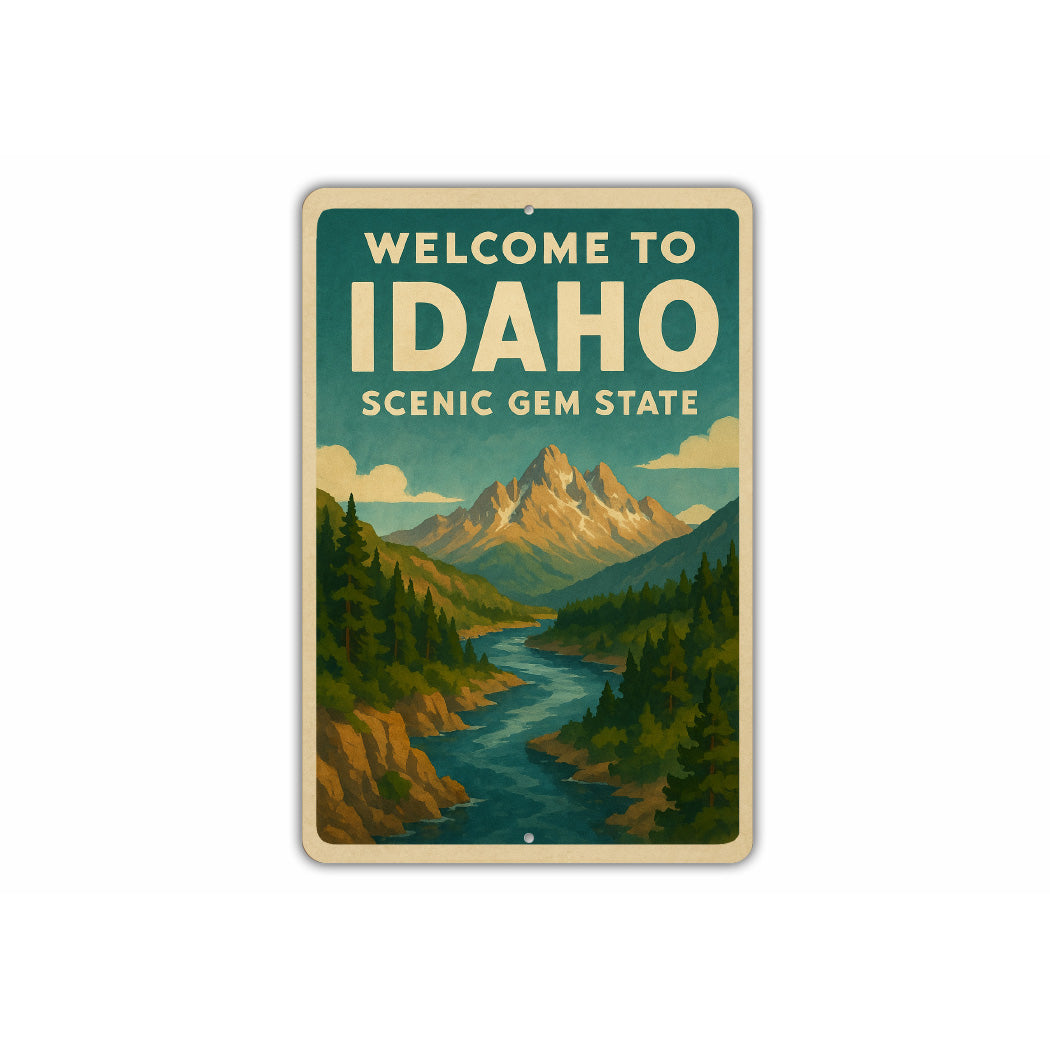 Welcome To Idaho Scenic Gem State Sign
