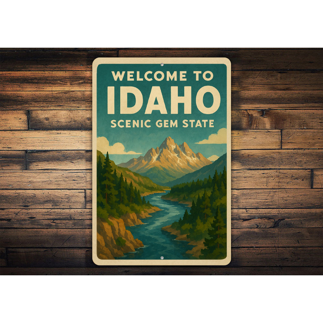 Welcome To Idaho Scenic Gem State Sign