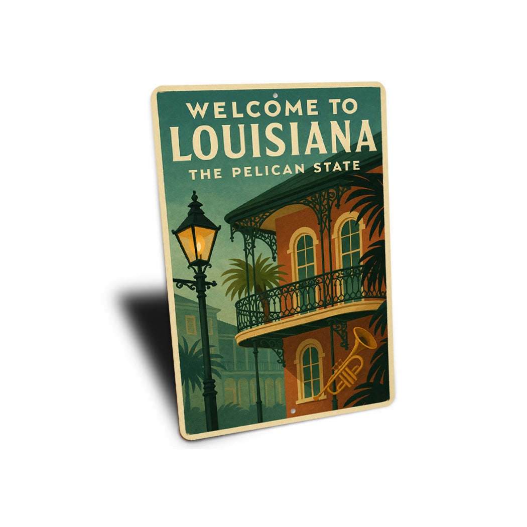 Welcome To Louisiana The Pelican State Sign