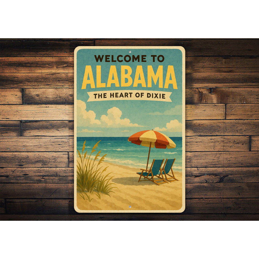 Welcome To Alabama The Heart Of Dixie Sign