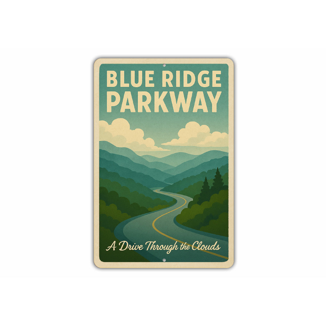 Ashdene Ridge Sign Blue Ridge Parkway A Drive Through The Clouds Sign – Lizton Sign Shop ...