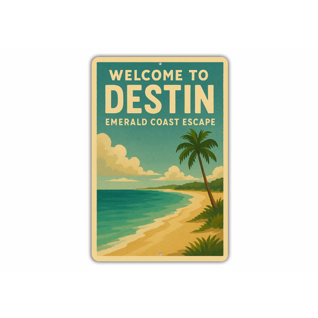 Welcome To Destin Emerald Coast Escape Sign