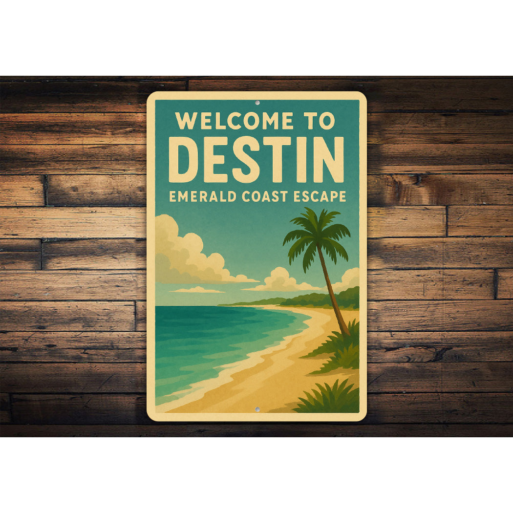 Destin Sign Welcome To Destin Emerald Coast Escape Sign – Lizton Sign Shop Wholesale