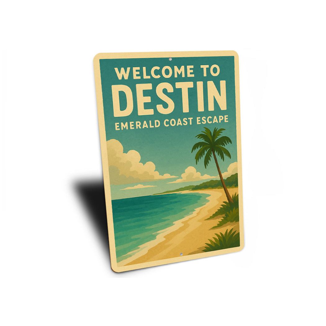 Welcome To Destin Emerald Coast Escape Sign