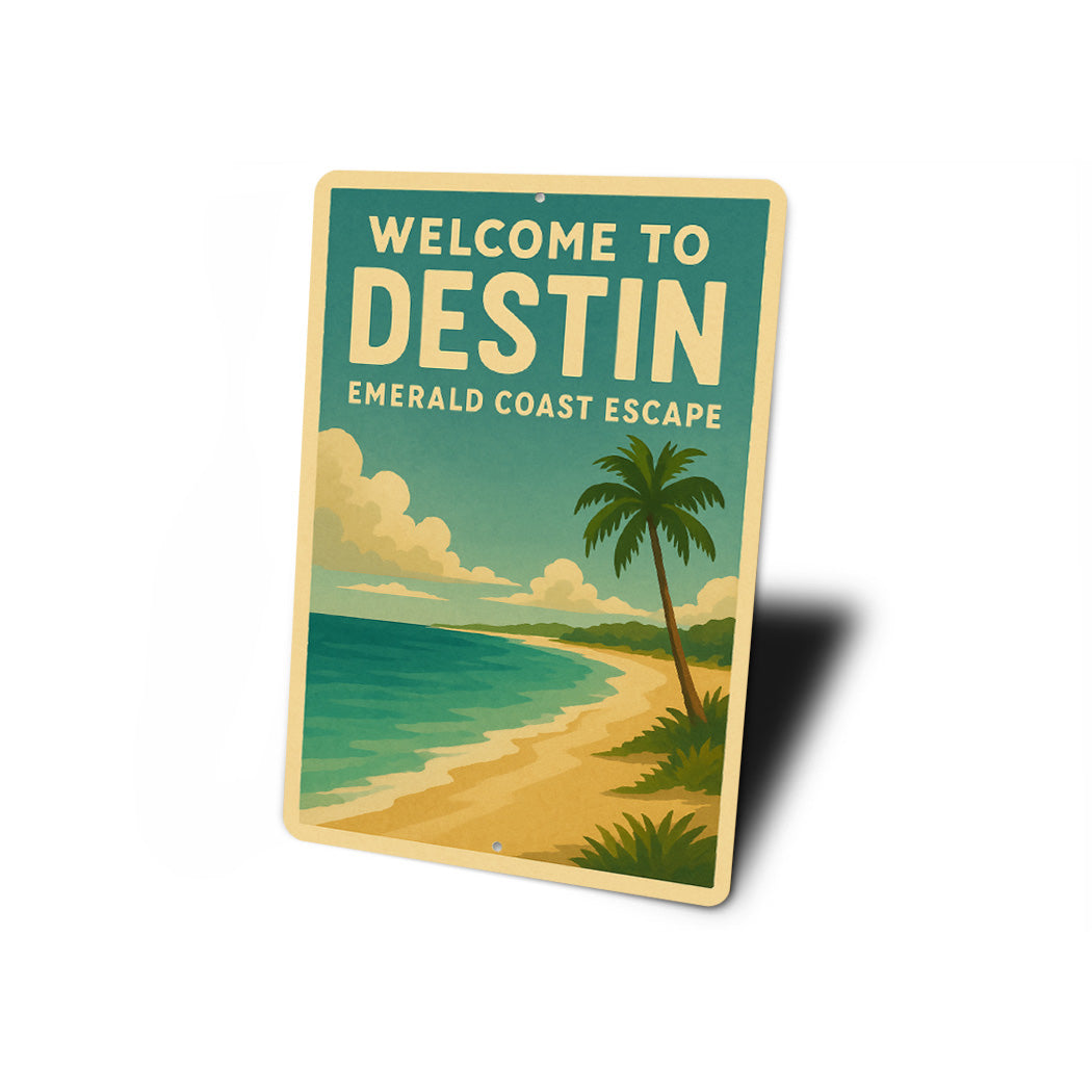 Destin Sign Welcome To Destin Emerald Coast Escape Sign – Lizton Sign Shop Wholesale