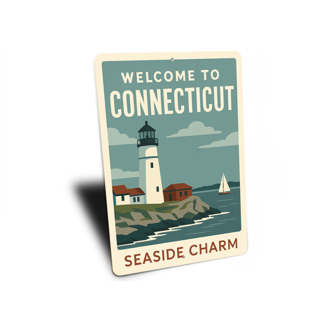 Welcome To Connecticut Seaside Charm Sign