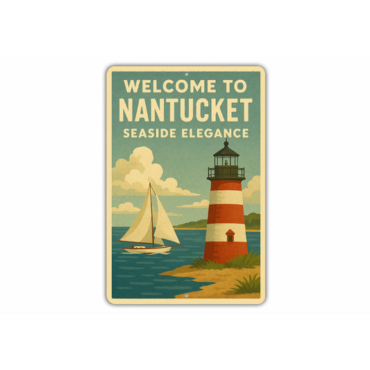 Welcome To Nantucket Seaside Elegance Sign
