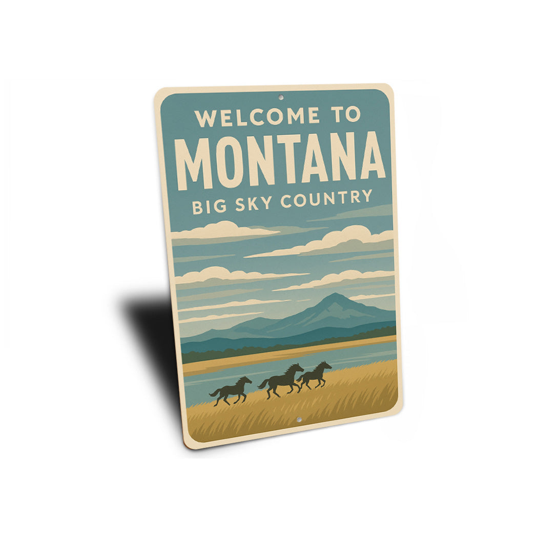 Large Country Sign Welcome To Montana Big Sky Country Sign – Lizton Sign Shop Wholesale