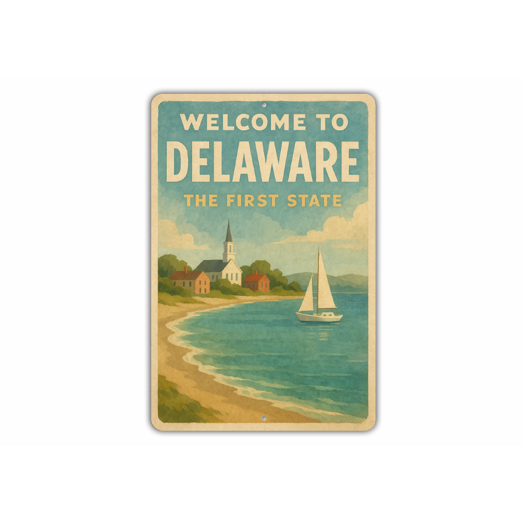 Welcome To Delaware The First State Sign – Lizton Sign Shop Wholesale