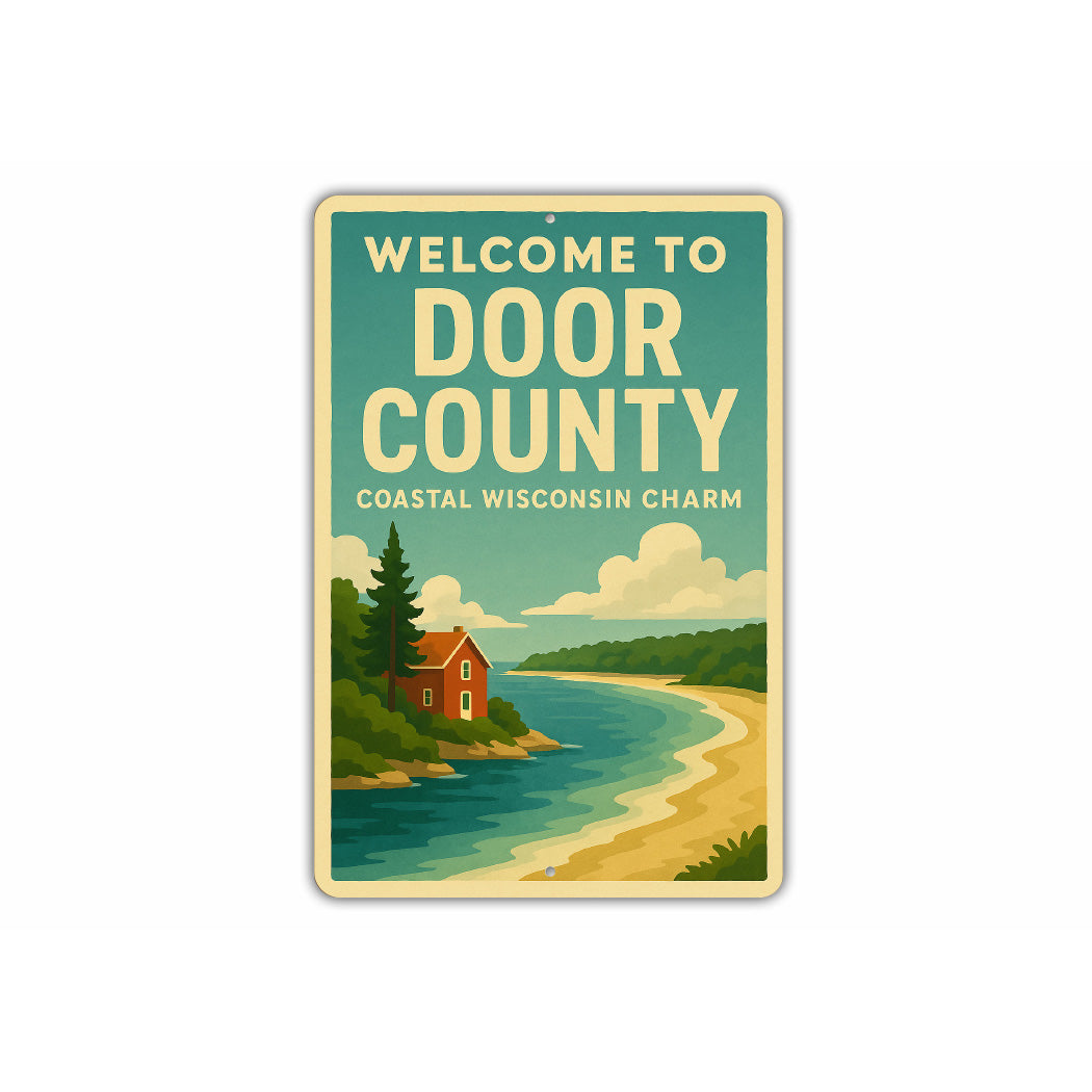 Welcome To Door County Coastal Wisconsin Charm Sign