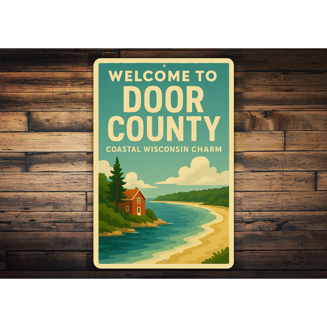 Welcome To Door County Coastal Wisconsin Charm Sign