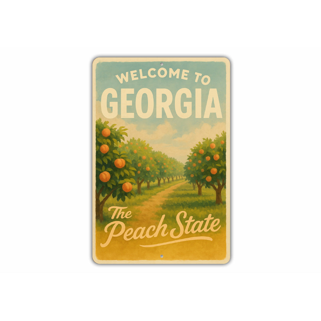 Welcome To Georgia The Peach State Sign
