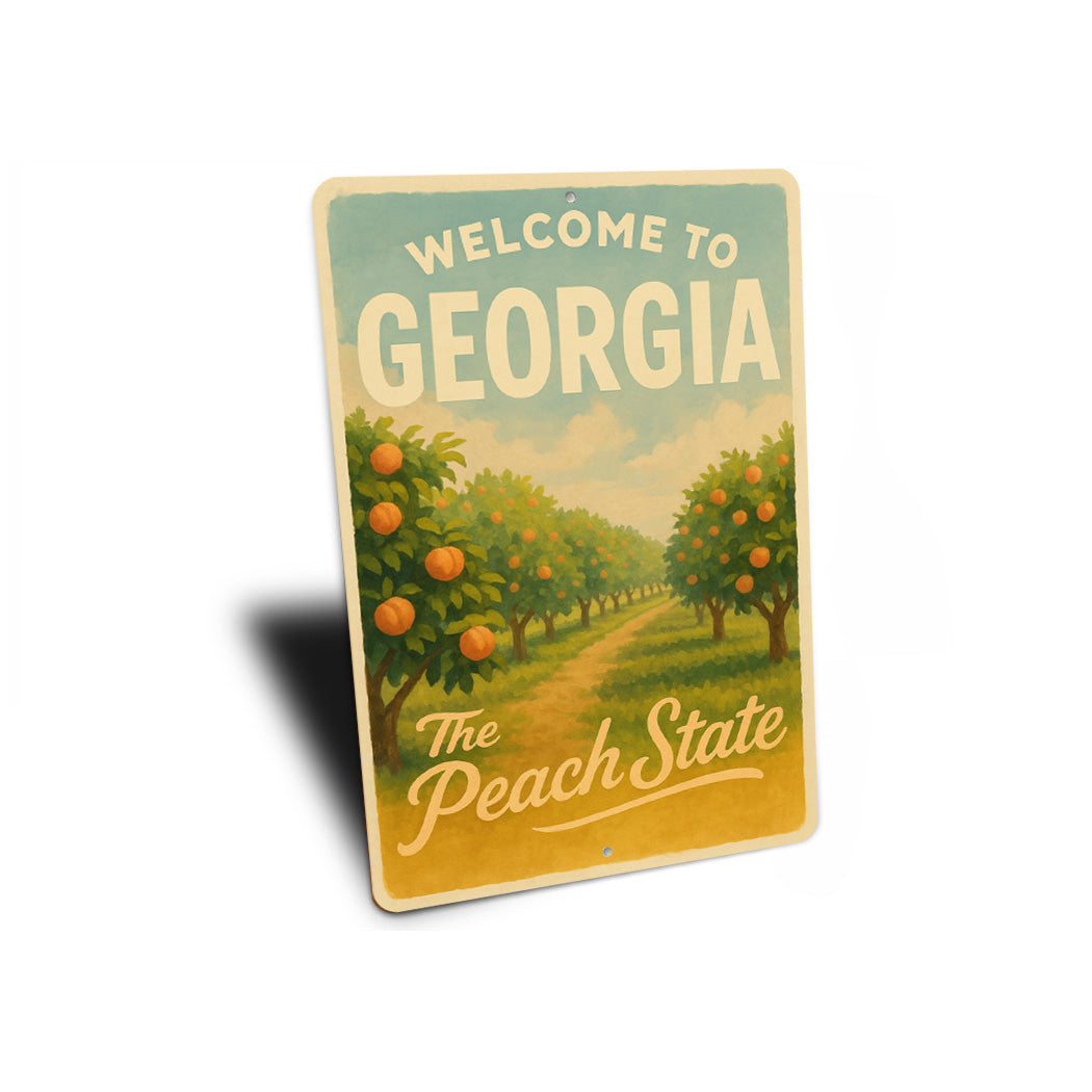 Welcome To Georgia The Peach State Sign