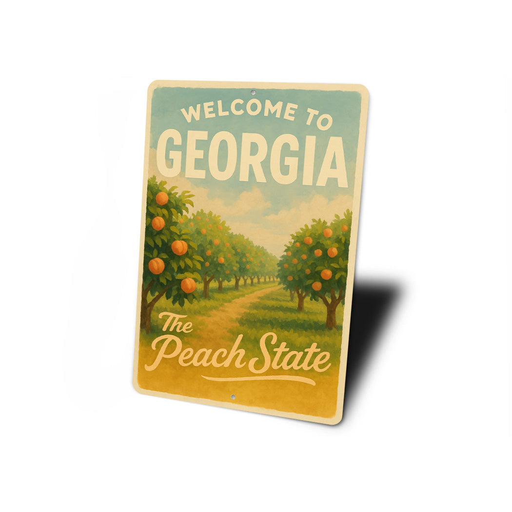 Welcome To Georgia The Peach State Sign