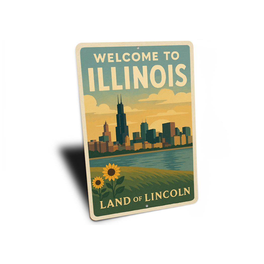 Welcome To Illinois Land Of Lincoln Sign