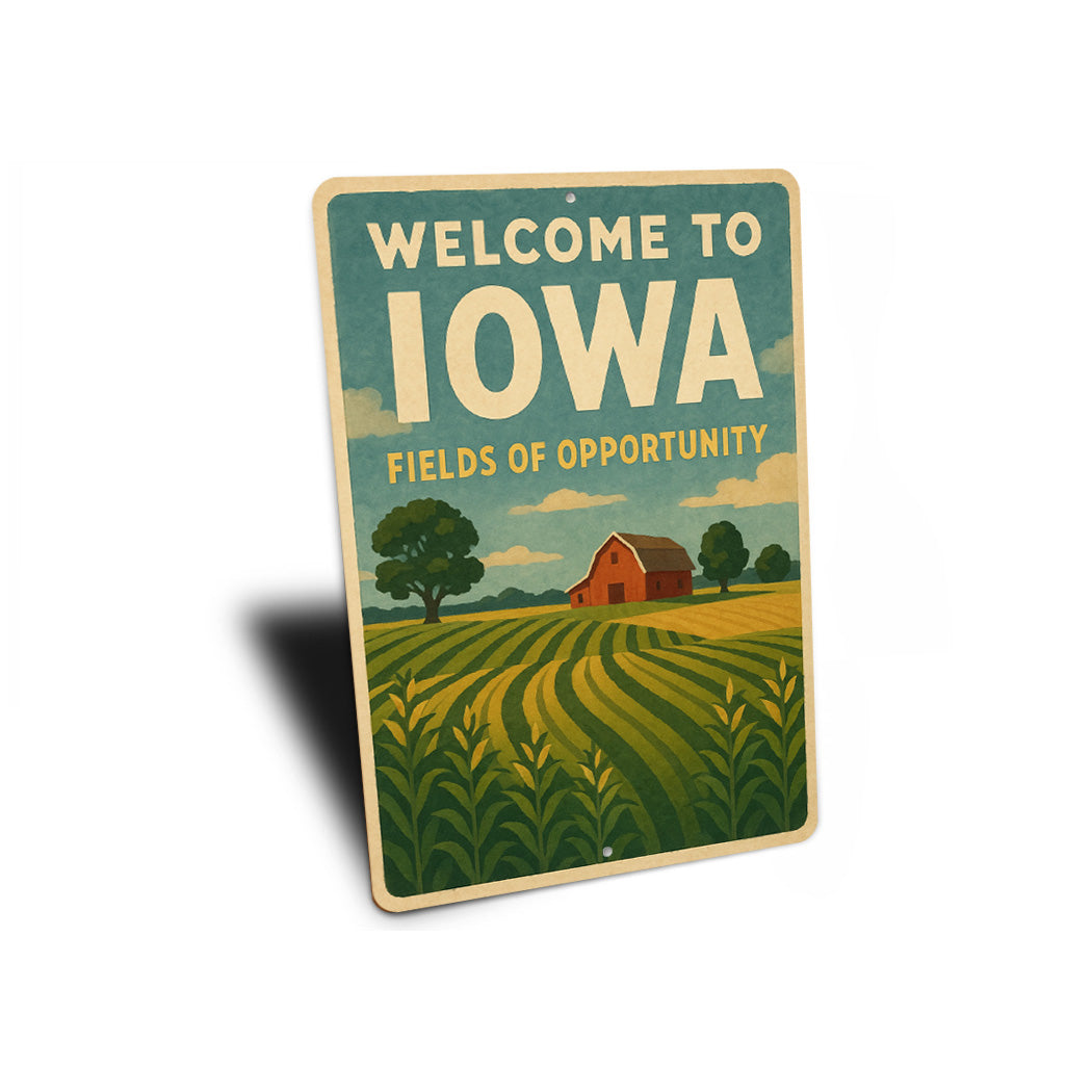Welcome To Iowa Fields Of Opportunity Sign