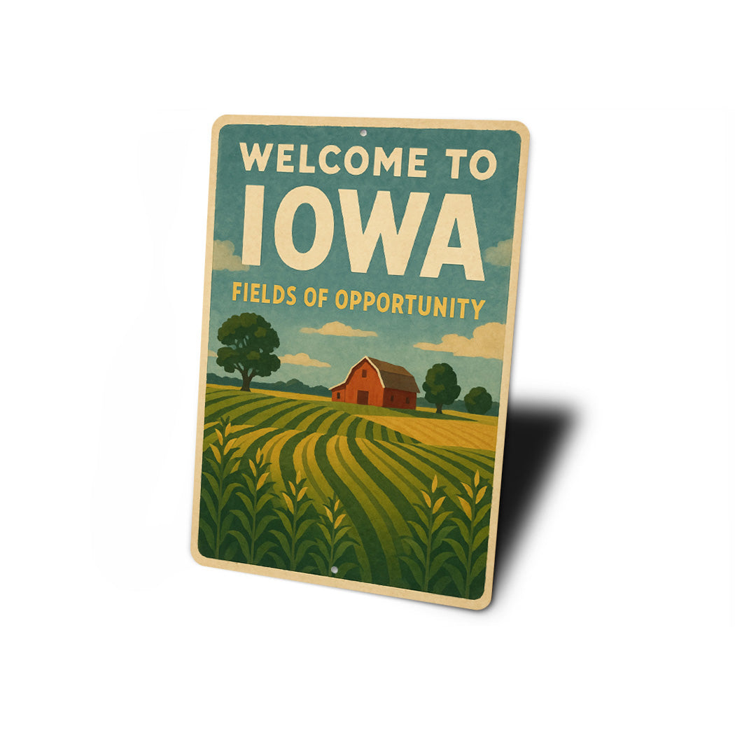 Welcome To Iowa Fields Of Opportunity Sign