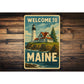 Welcome To Maine Lighthouse Sign