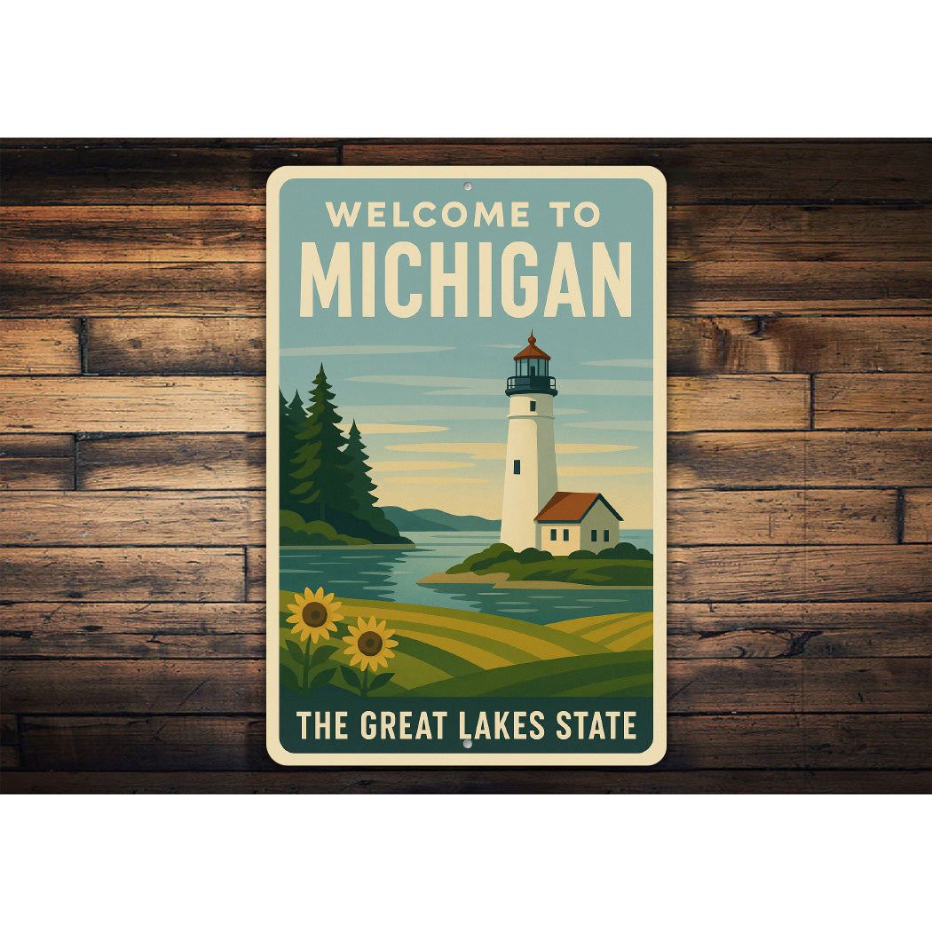 Welcome To The Great Lakes State Sign