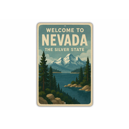 Welcome To Nevada The Silver State Sign