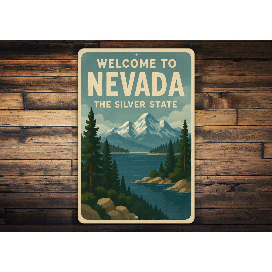 Welcome To Nevada The Silver State Sign