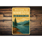 Welcome To Minnesota Land of 10000 Lakes Sign