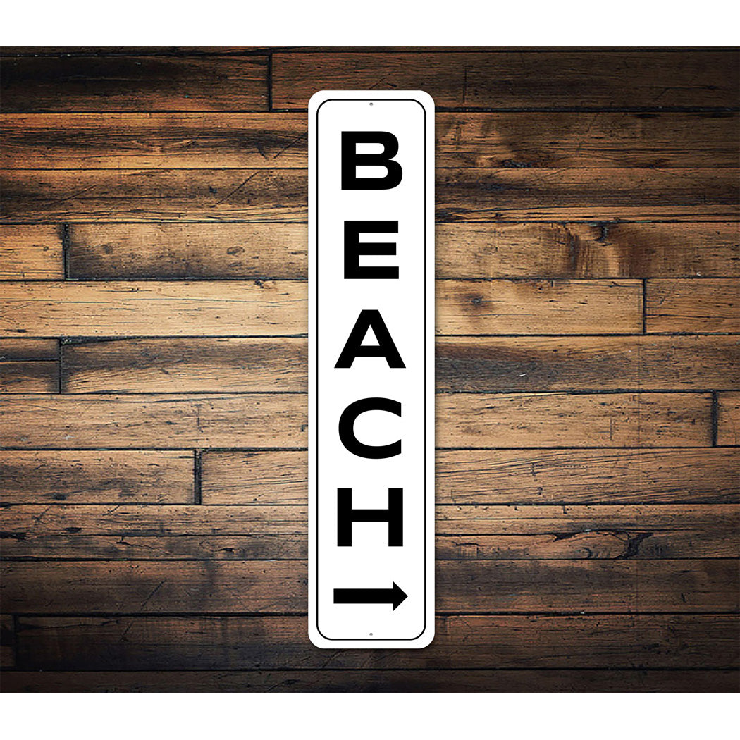 Vertical Beach Arrow Sign