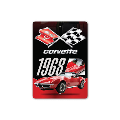 1968 Corvette Chevrolet Crossed Flag Badge Sign