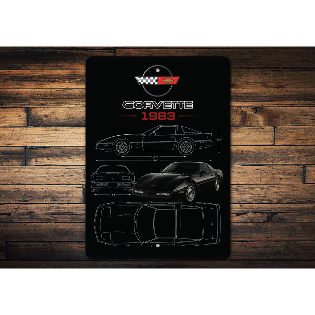 Corvette 1983 Chevy Badge Sign