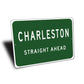 Straight Ahead City Limit Sign