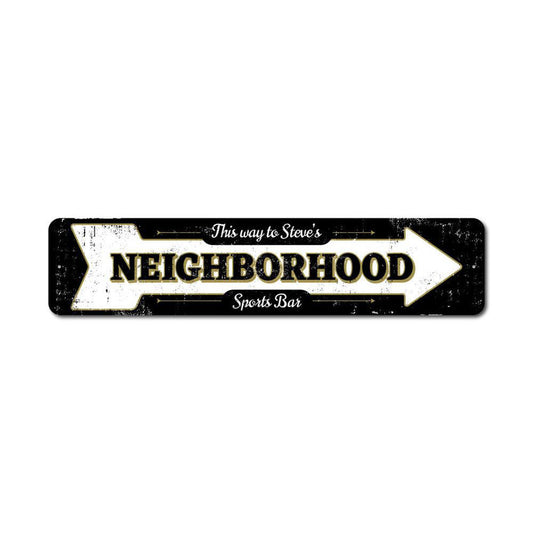 Neighborhood Sports Bar Metal Sign