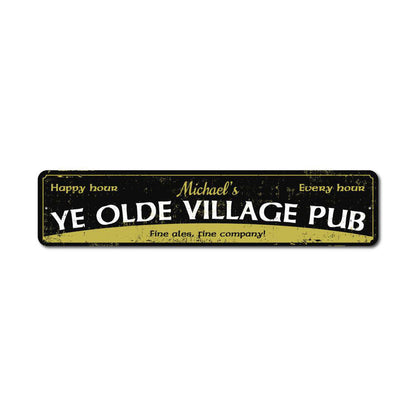 Ye Olde Village Pub Metal Sign