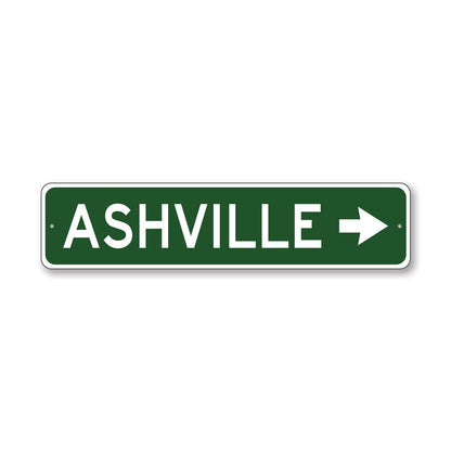 City Name Arrow Metal Sign