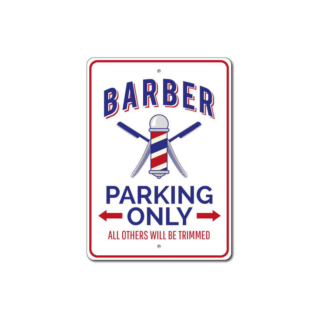 Barber Shop Parking Metal Sign
