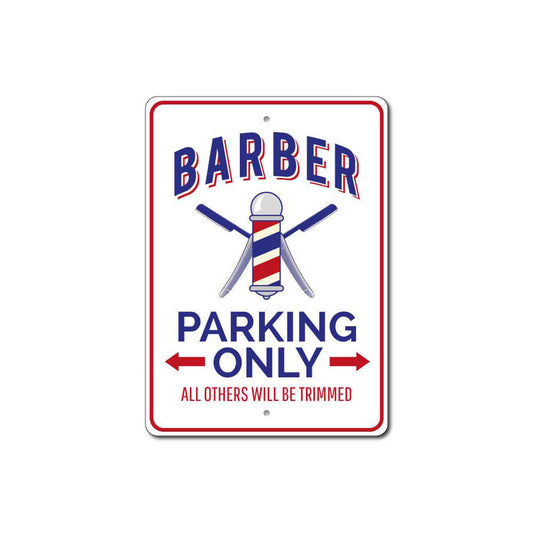 Barber Shop Parking Metal Sign