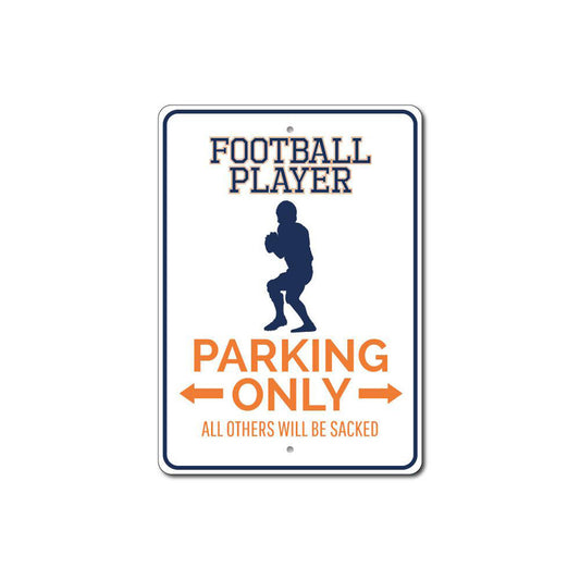 Football Player Parking Sign