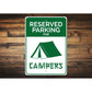 Reserved Parking Camper Sign