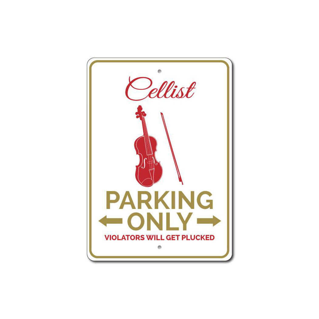 Cellist Parking Sign